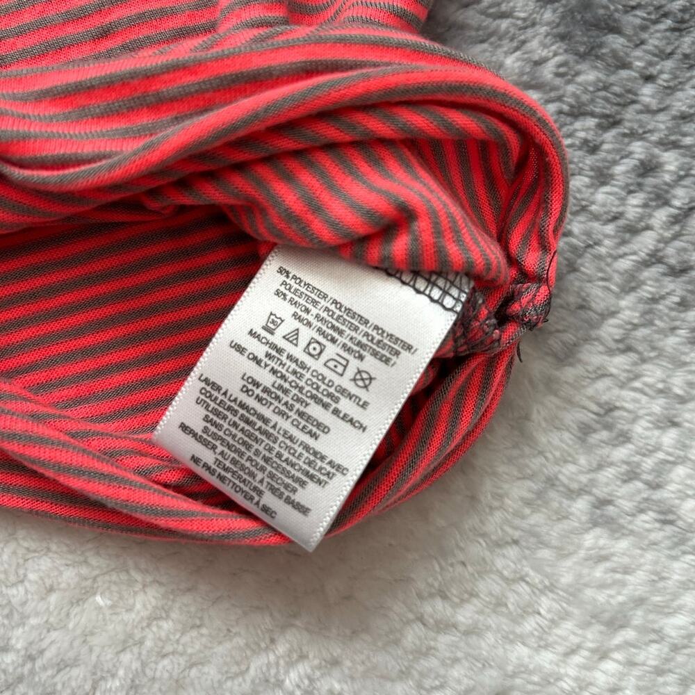 We The Free People Striped Sedgwick Tank Top Shirt Coral Gray Oversized Size XS - Picture 8 of 10